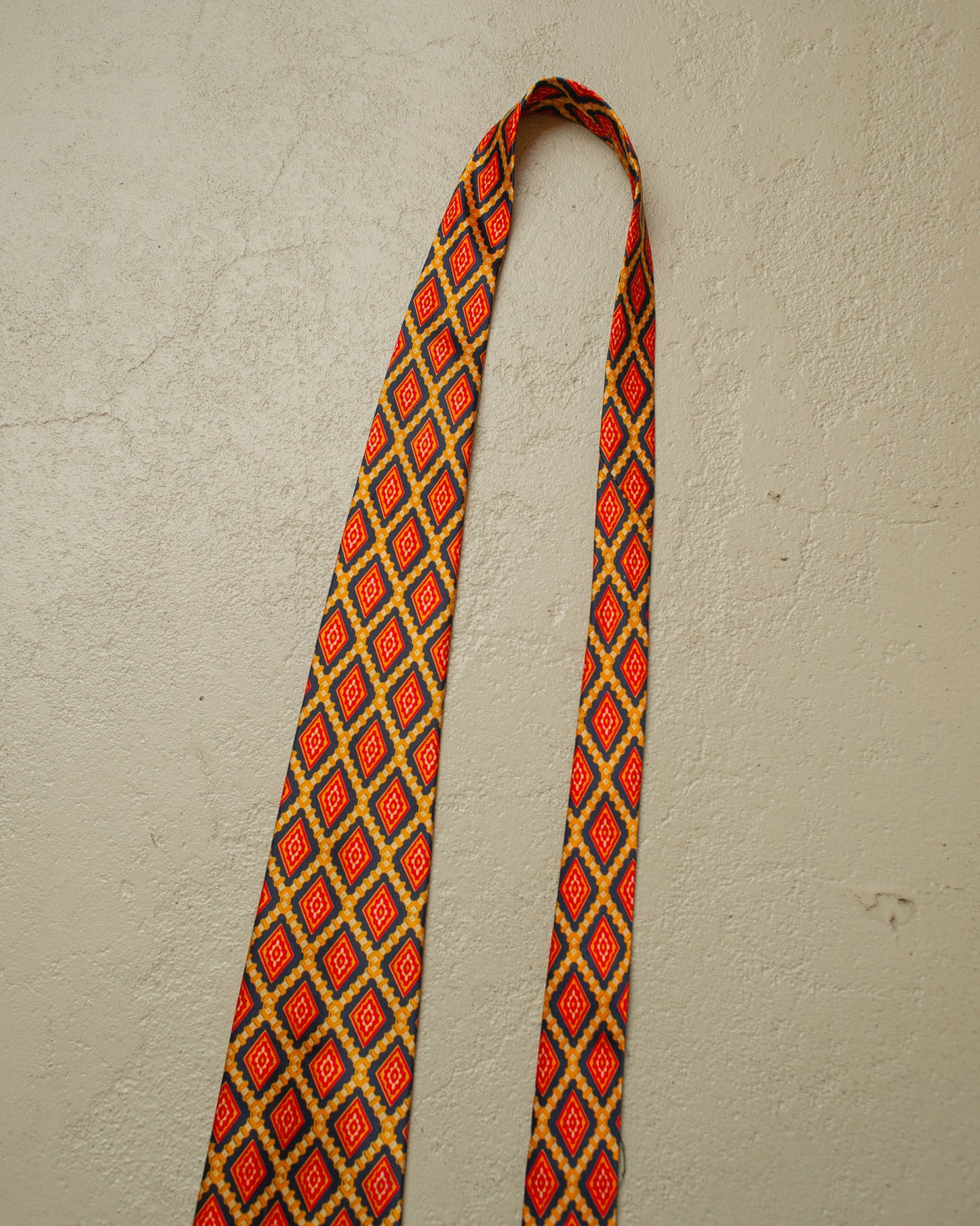1970s/80s "Le Schans" Pattern Silk Tie orange