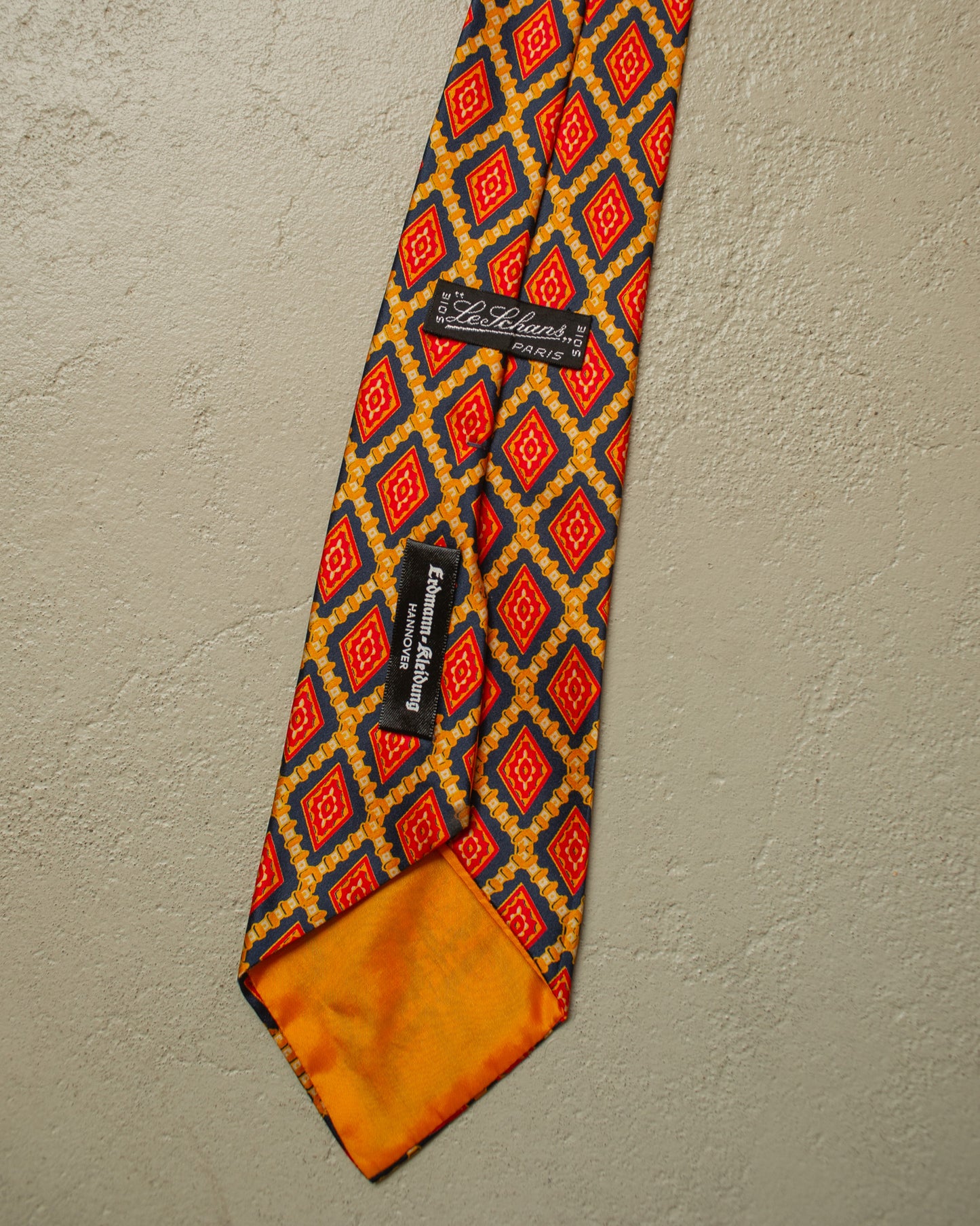 1970s/80s "Le Schans" Pattern Silk Tie orange