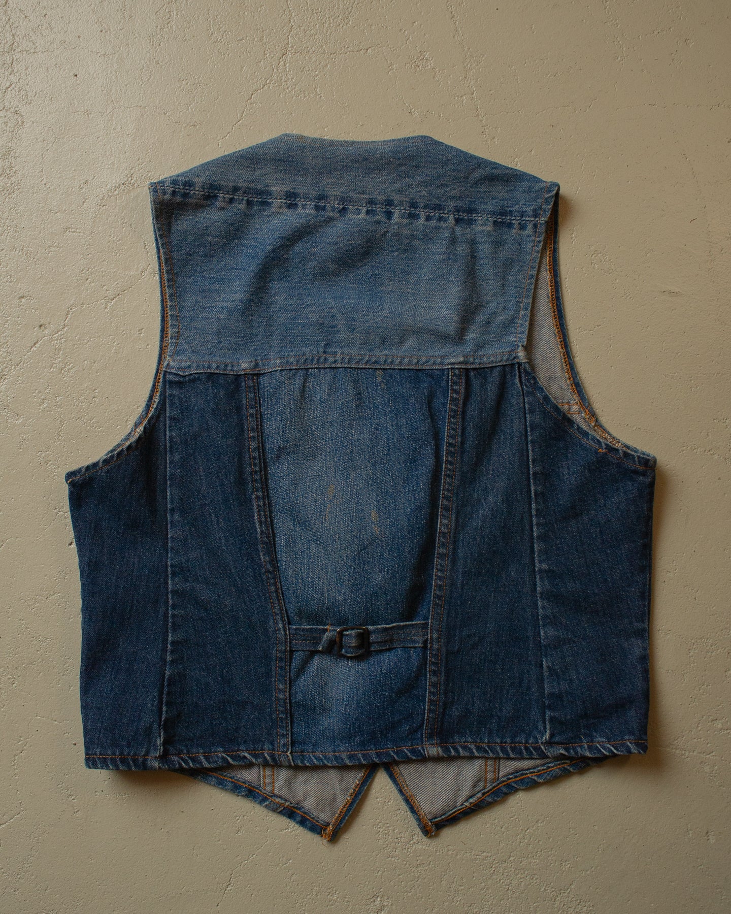 1970s Levi´s Fresh Produce Patchwork Selvedge Denim Vest blue - M