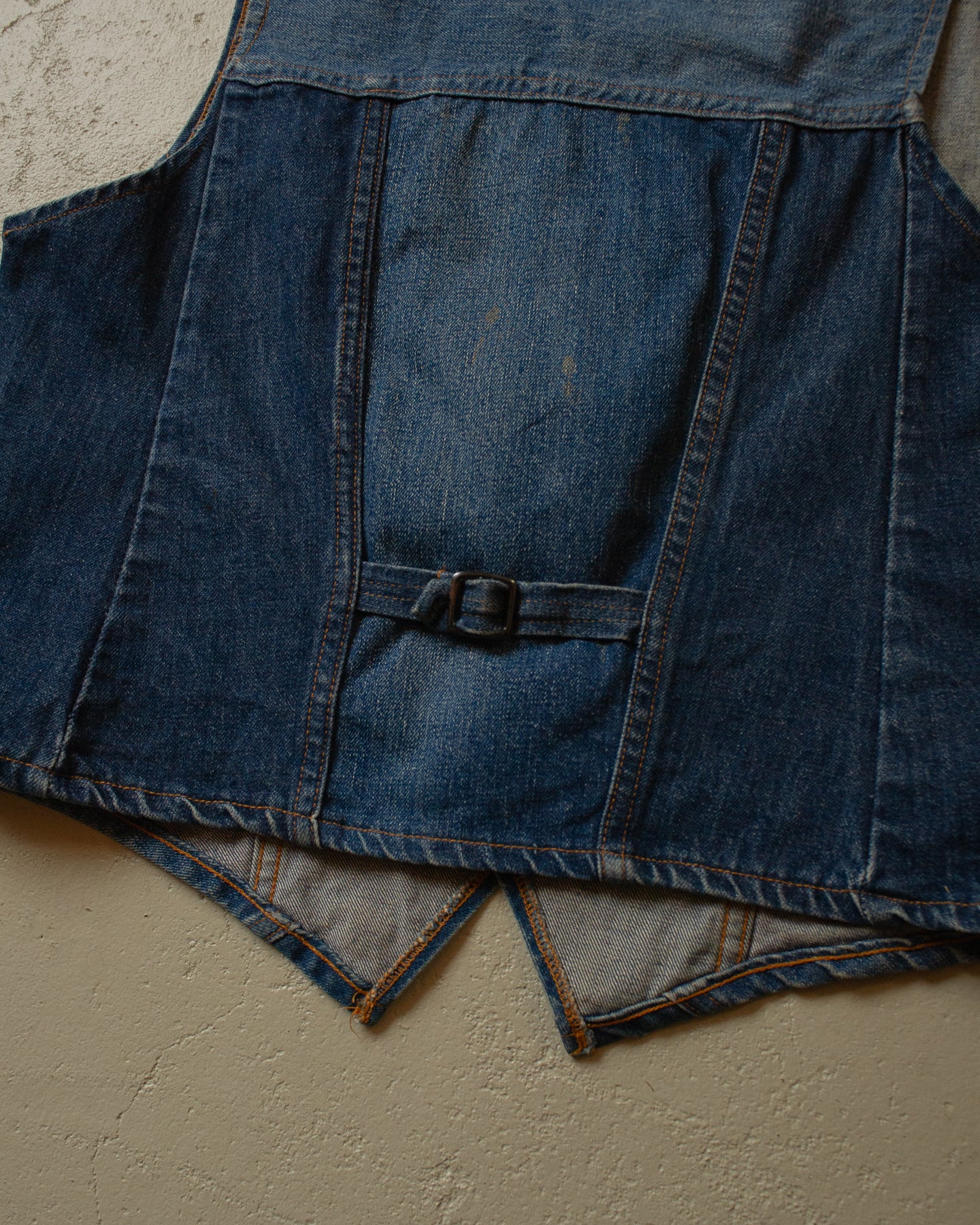 1970s Levi´s Fresh Produce Patchwork Selvedge Denim Vest blue - M