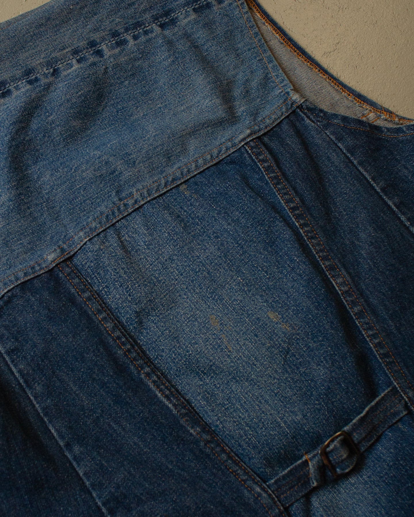 1970s Levi´s Fresh Produce Patchwork Selvedge Denim Vest blue - M