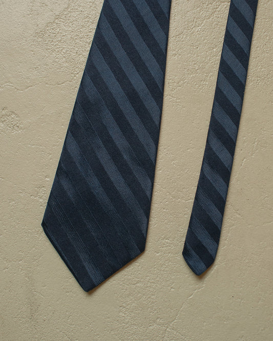 1970s Alexander striped Silk Tie navyblue