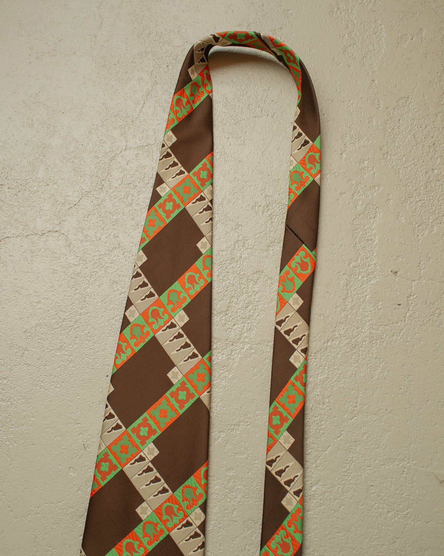 1970s Excellent Pattern Tie brown