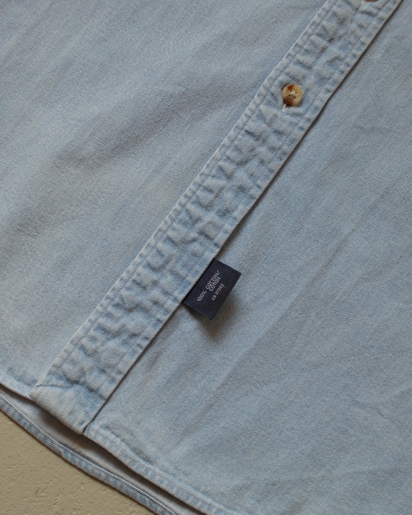 1990s Faded Ralph Lauren Western Denim Shirt blue - M