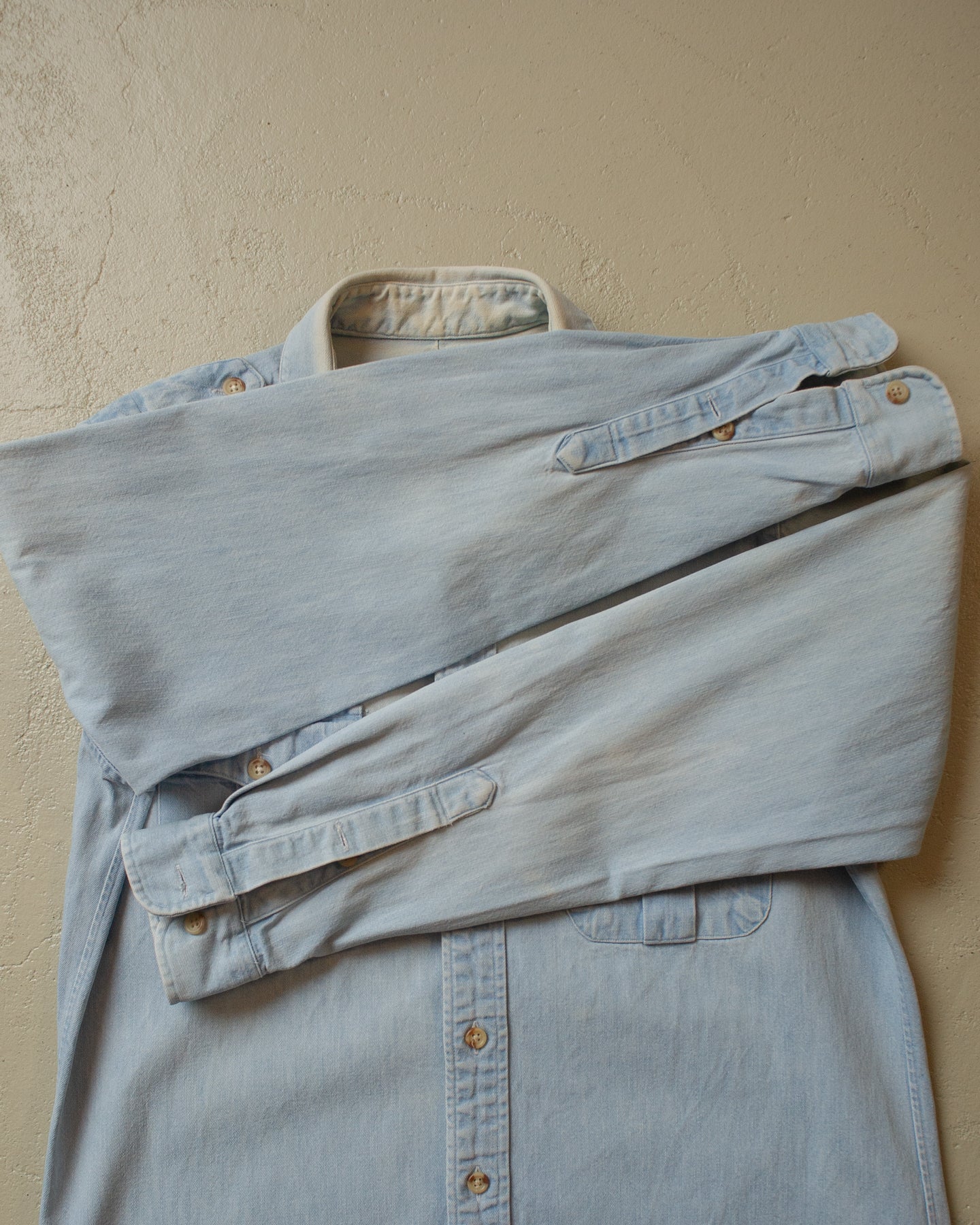 1990s Faded Ralph Lauren Western Denim Shirt blue - M