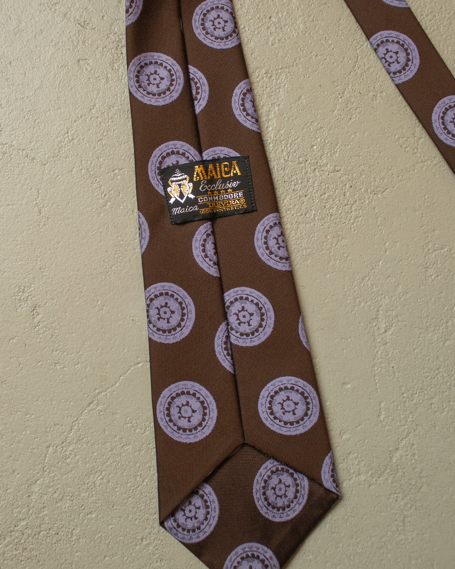 1970s Maica Wheel Pattern TIe brown