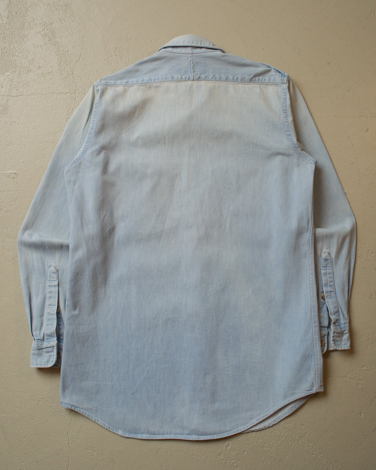 1990s Faded Ralph Lauren Western Denim Shirt blue - M