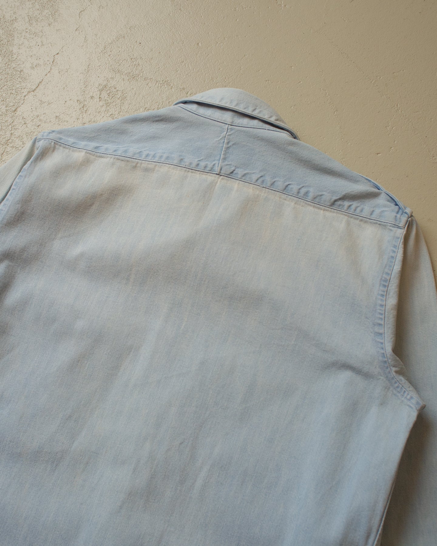 1990s Faded Ralph Lauren Western Denim Shirt blue - M