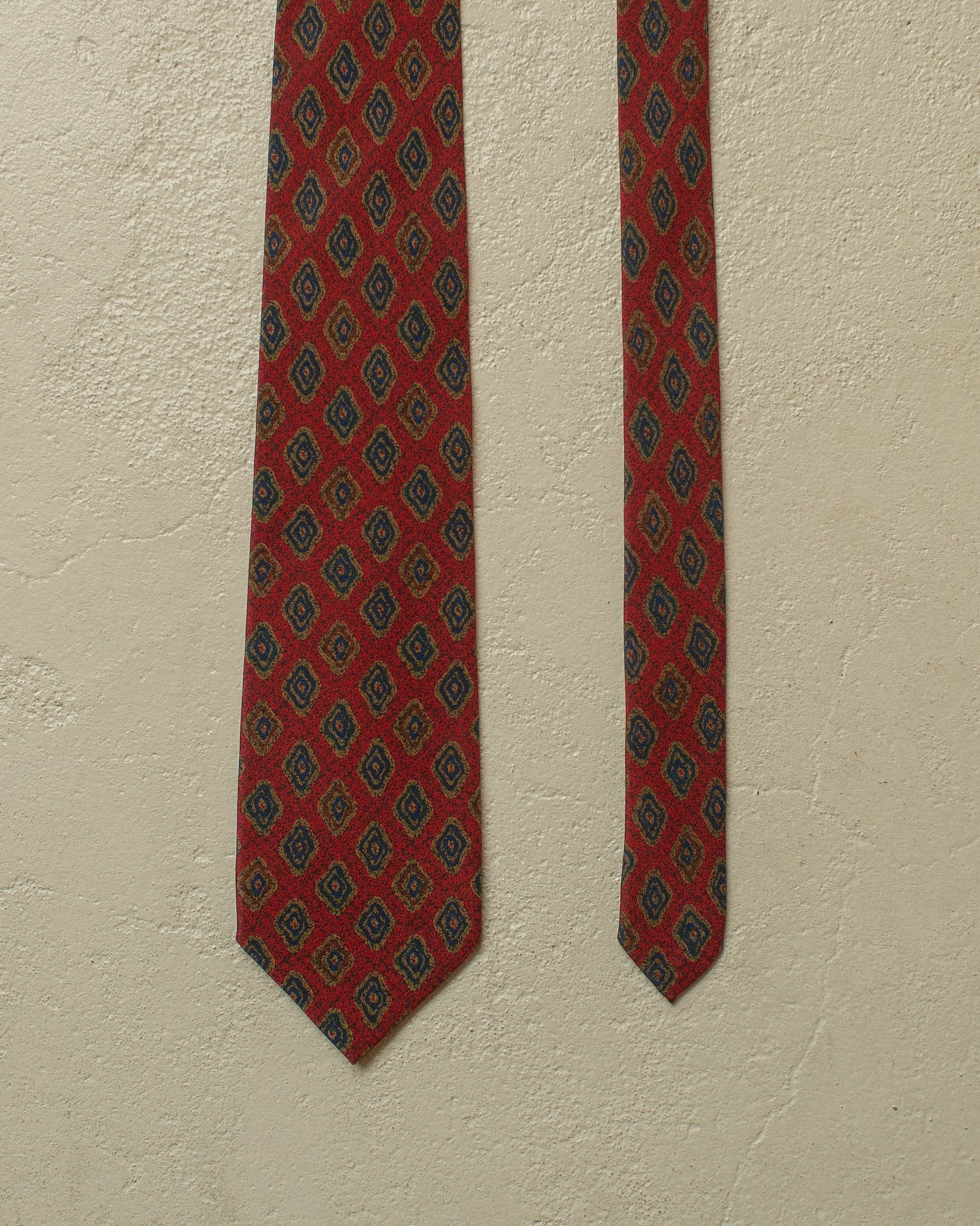 1980s Westbury Pattern Silk Tie burgundy