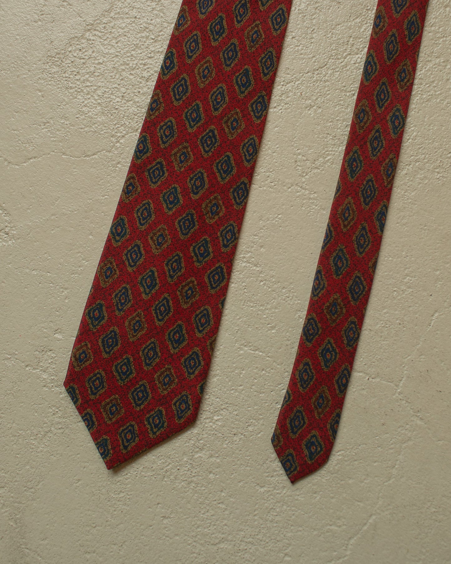 1980s Westbury Pattern Silk Tie burgundy