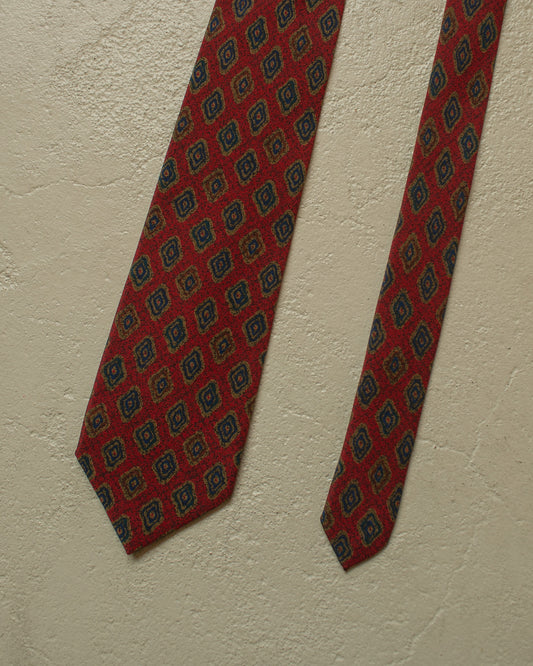 1980s Westbury Pattern Silk Tie burgundy