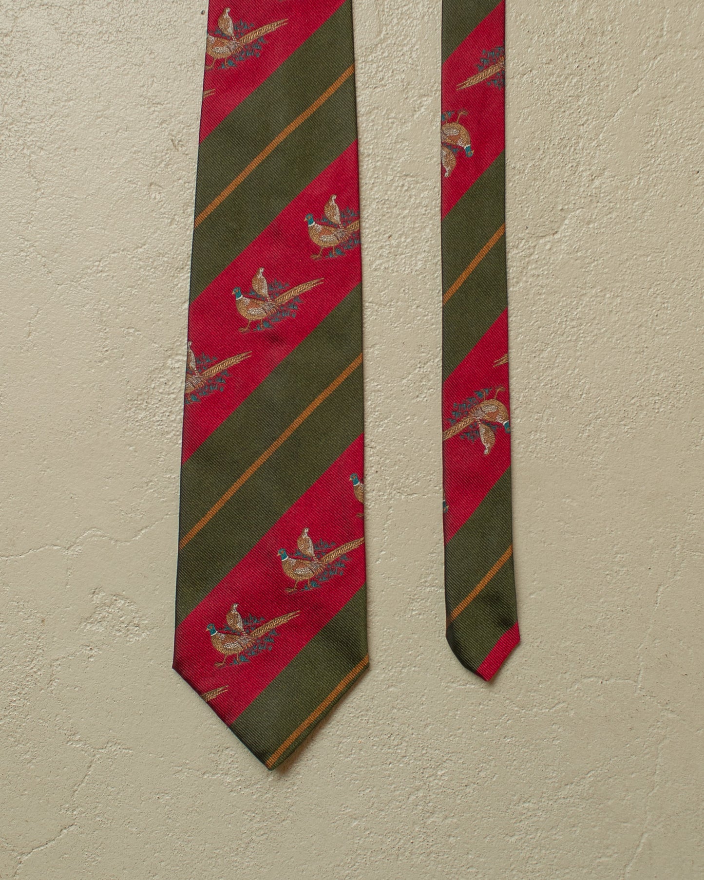 1980s/90s Adam Pheasant striped Silk Tie burgundy
