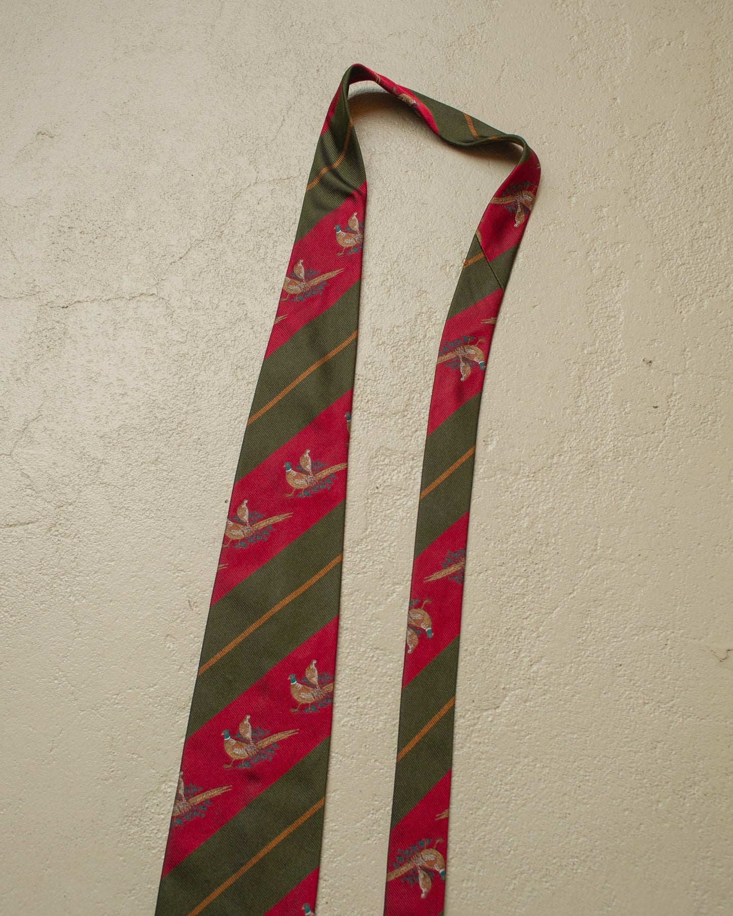 1980s/90s Adam Pheasant striped Silk Tie burgundy