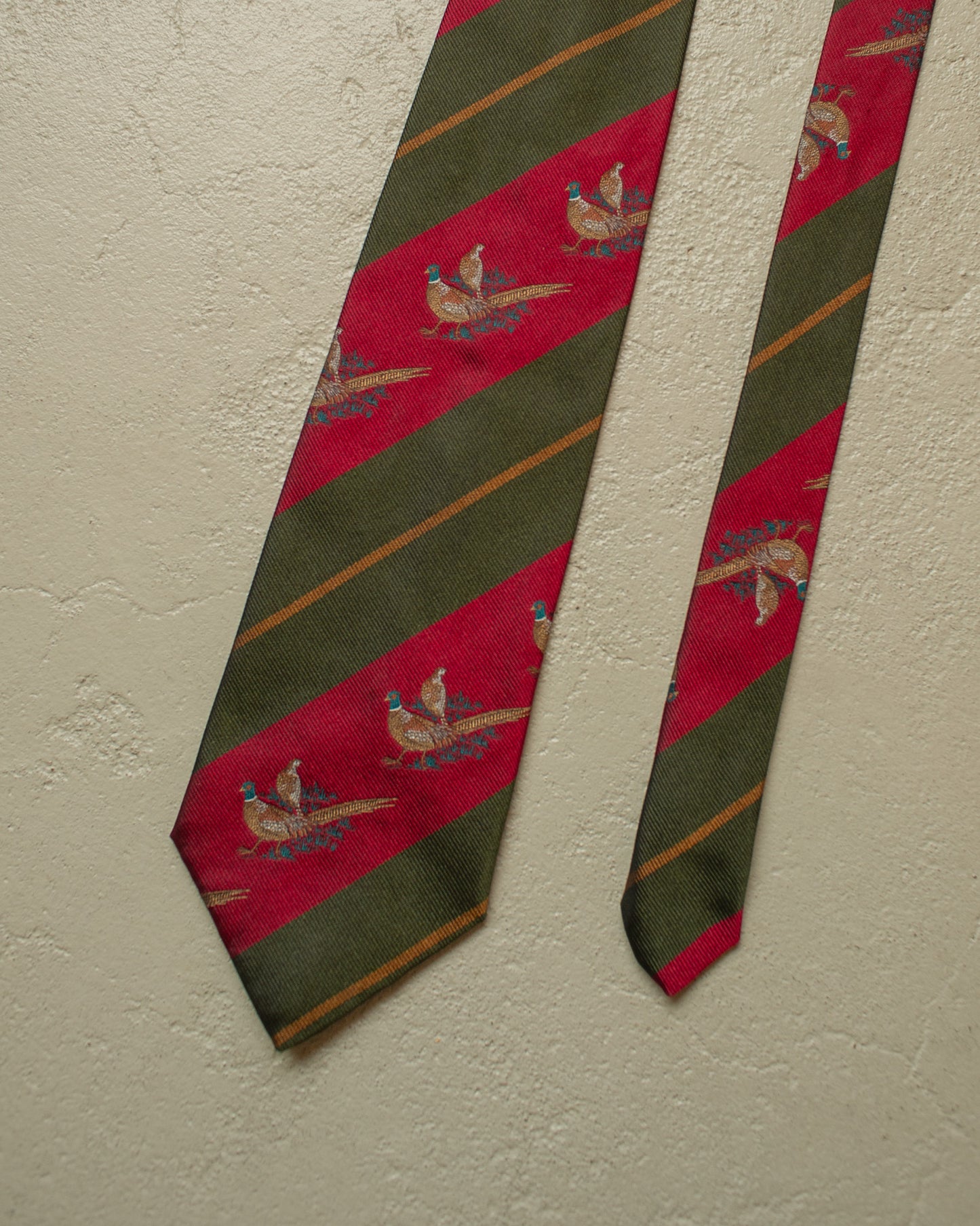 1980s/90s Adam Pheasant striped Silk Tie burgundy
