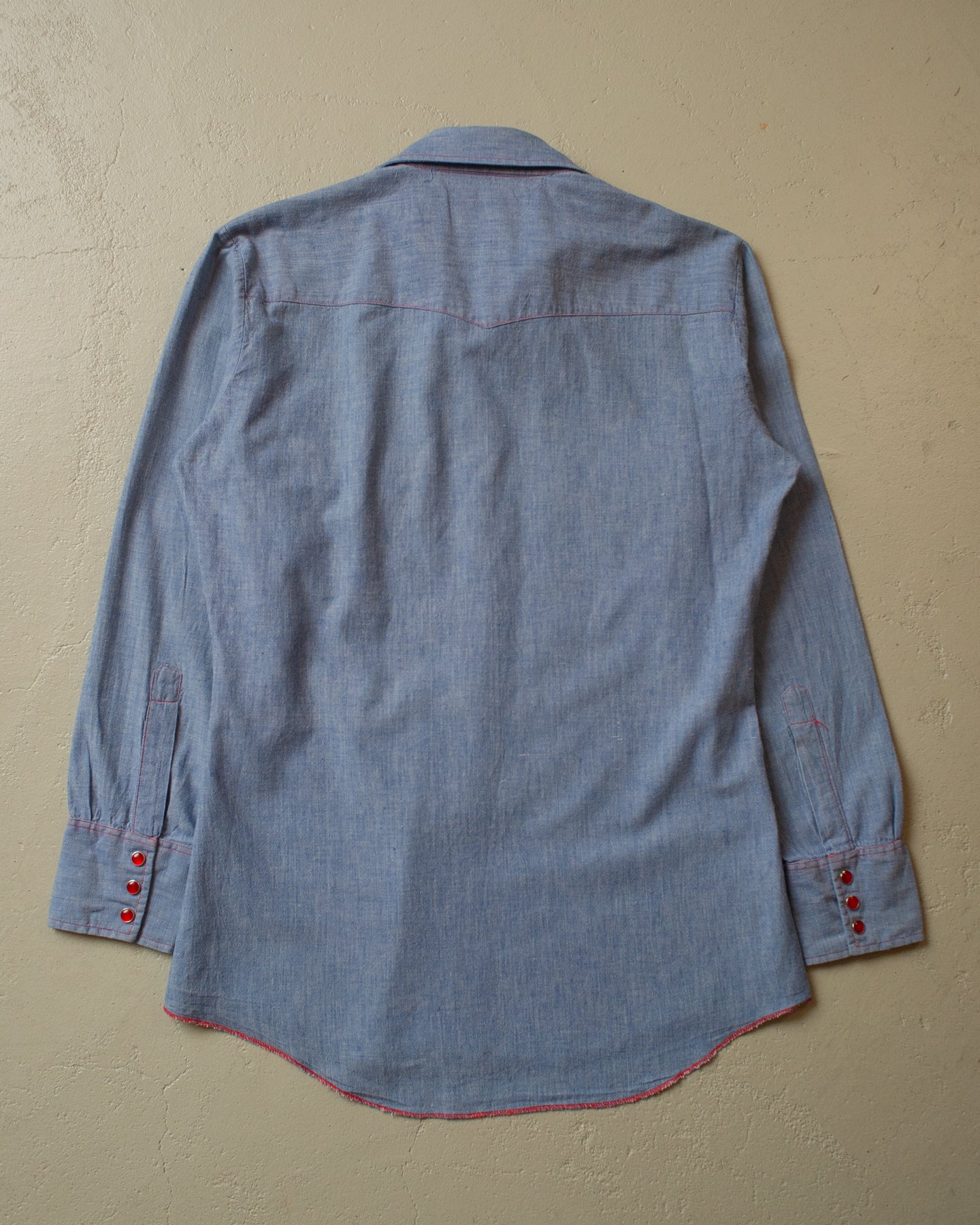 1970s Kiffe Pearl Snap Button Up blue - M