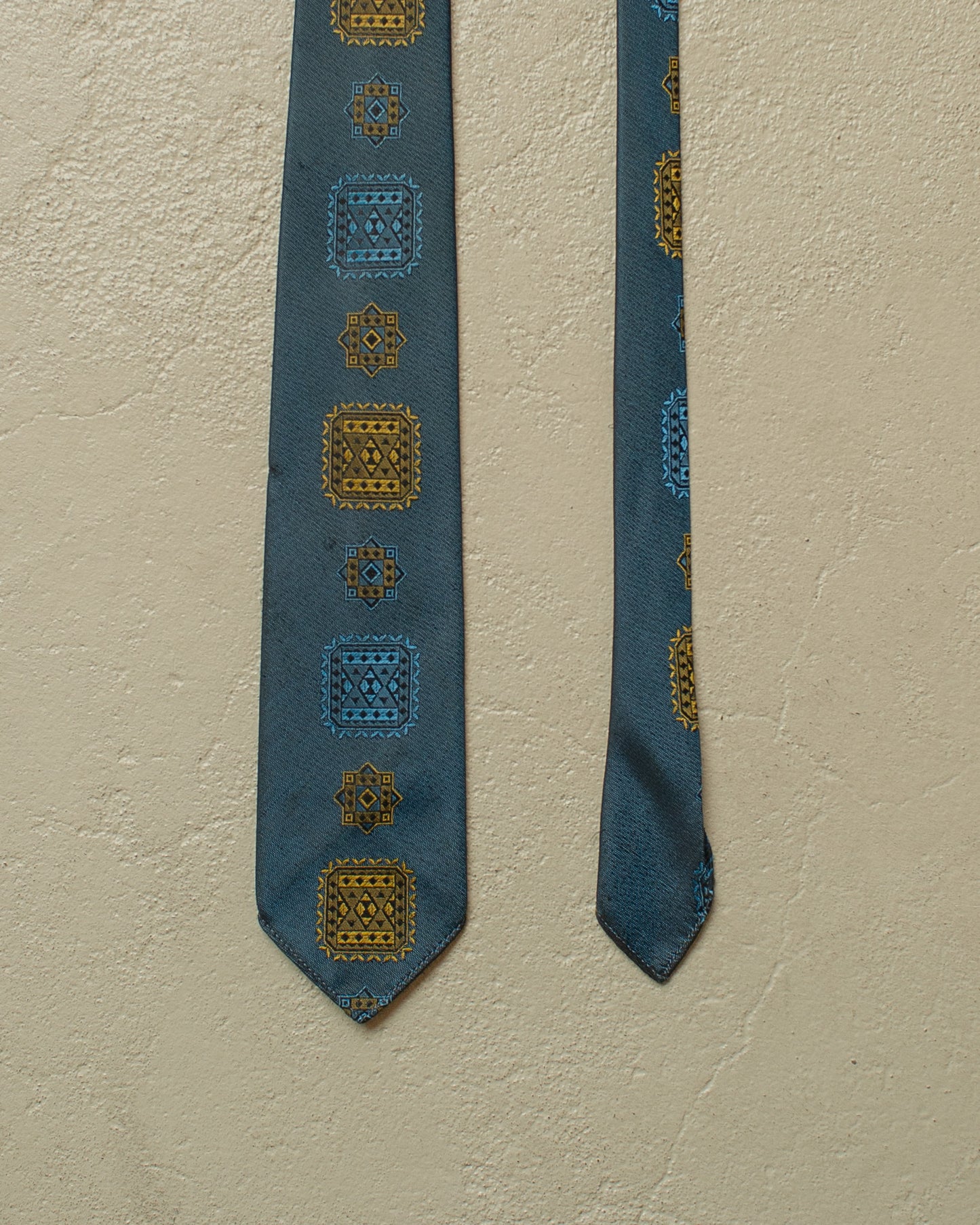 1950s/60s Art Deco Style Pattern Tie blue