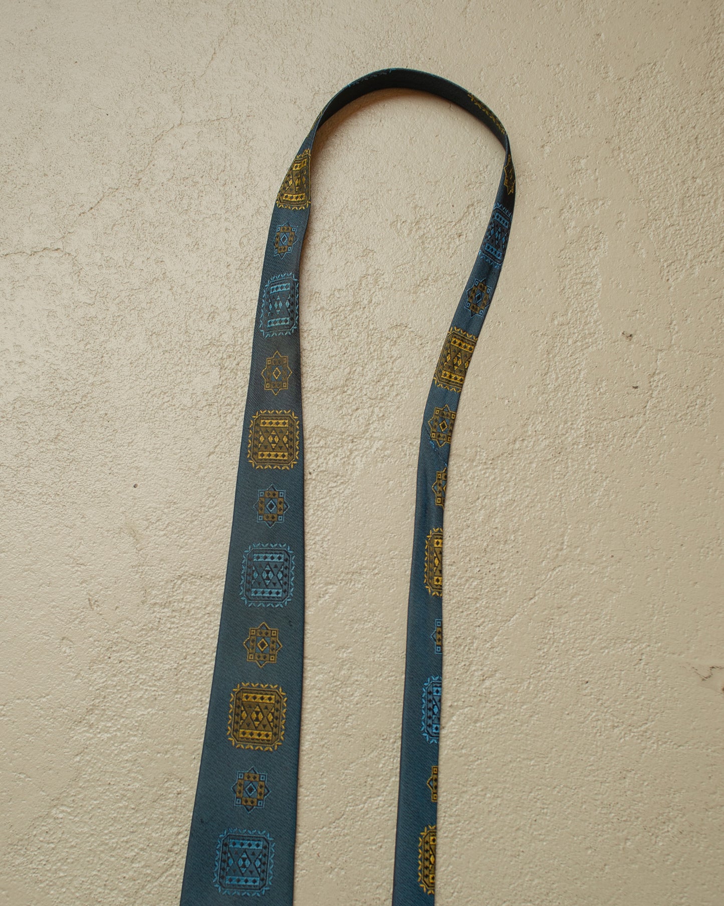 1950s/60s Art Deco Style Pattern Tie blue