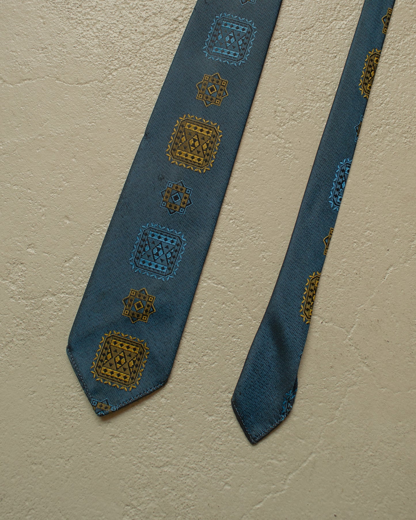 1950s/60s Art Deco Style Pattern Tie blue