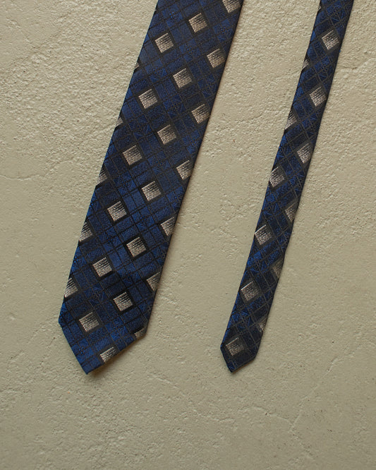 1950s/60s Pattern Slim Tie navyblue