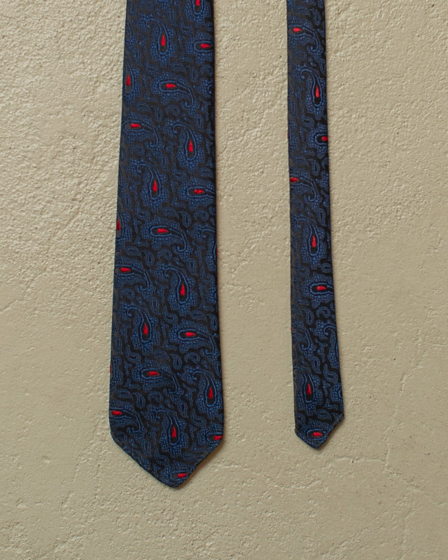 1950s/60s Kurta Pattern Tie navyblue