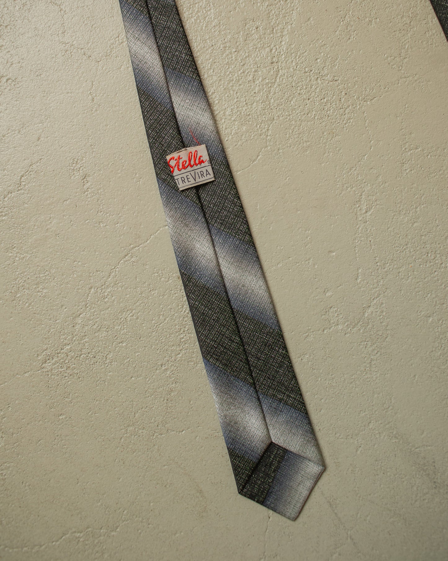 1960s Stella striped Tie grey/black
