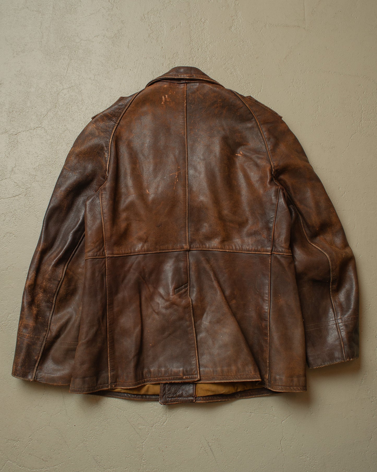 1930s German Leather Short Coat brown - M/L