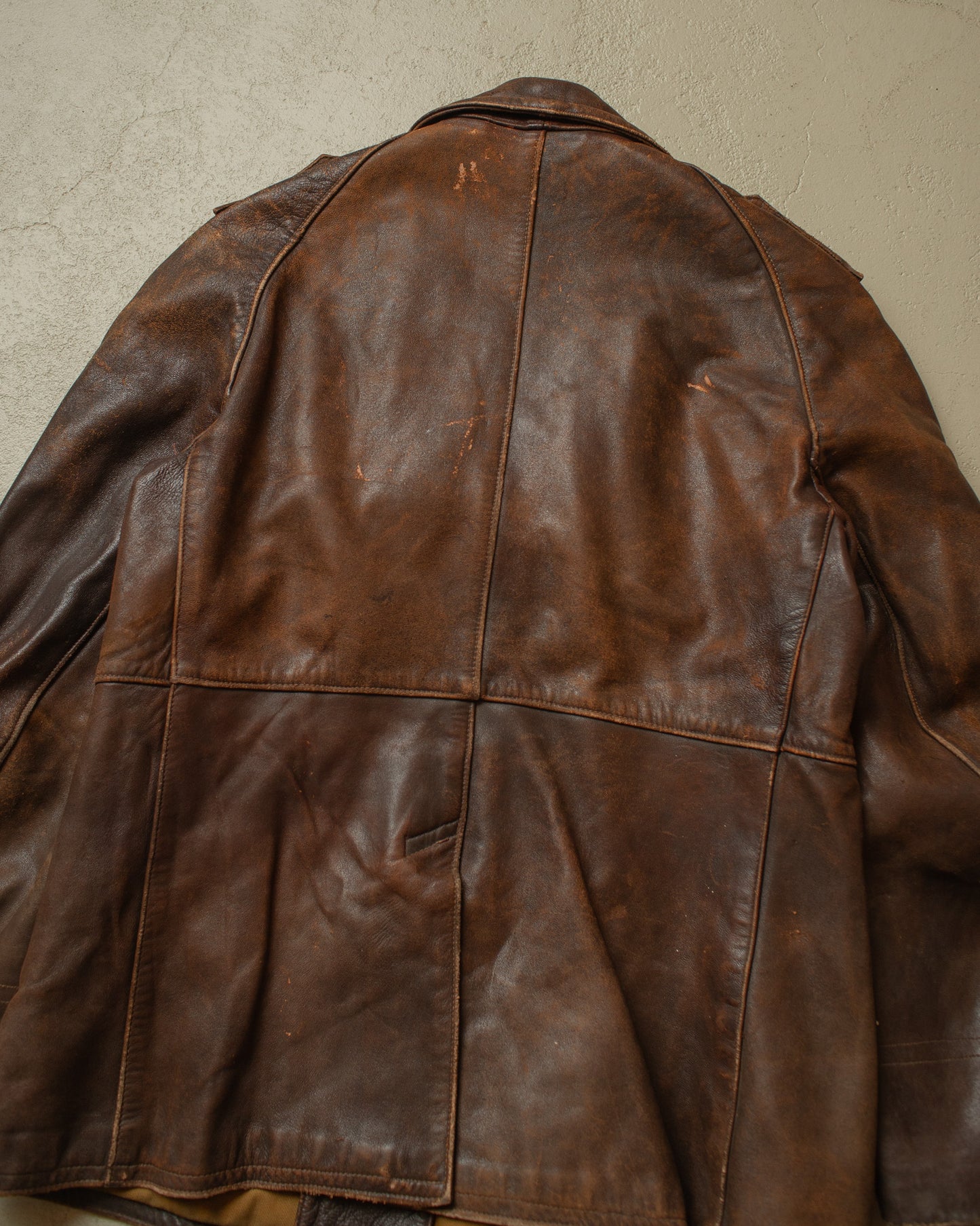 1930s German Leather Short Coat brown - M/L