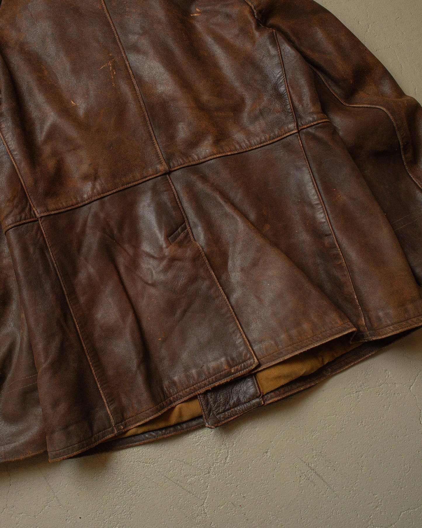 1930s German Leather Short Coat brown - M/L