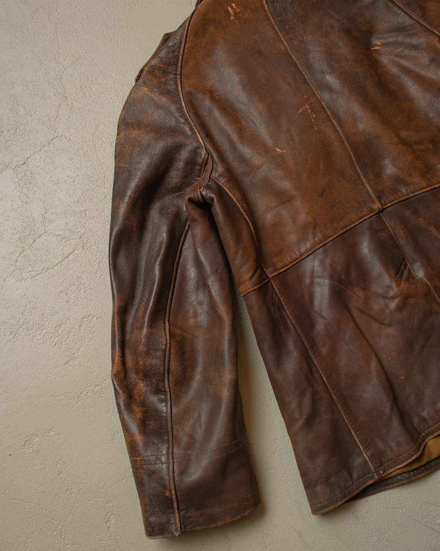 1930s German Leather Short Coat brown - M/L