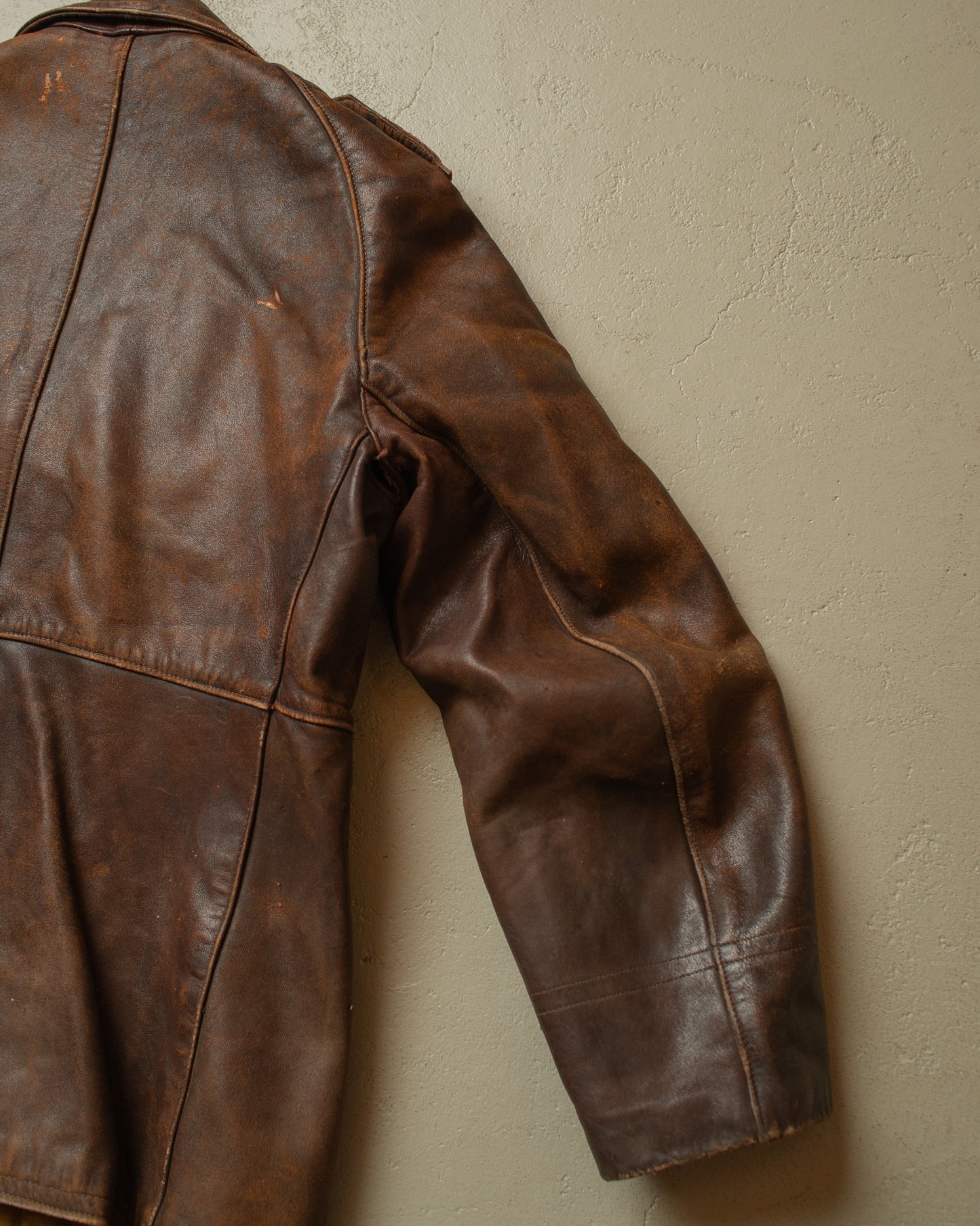1930s German Leather Short Coat brown - M/L