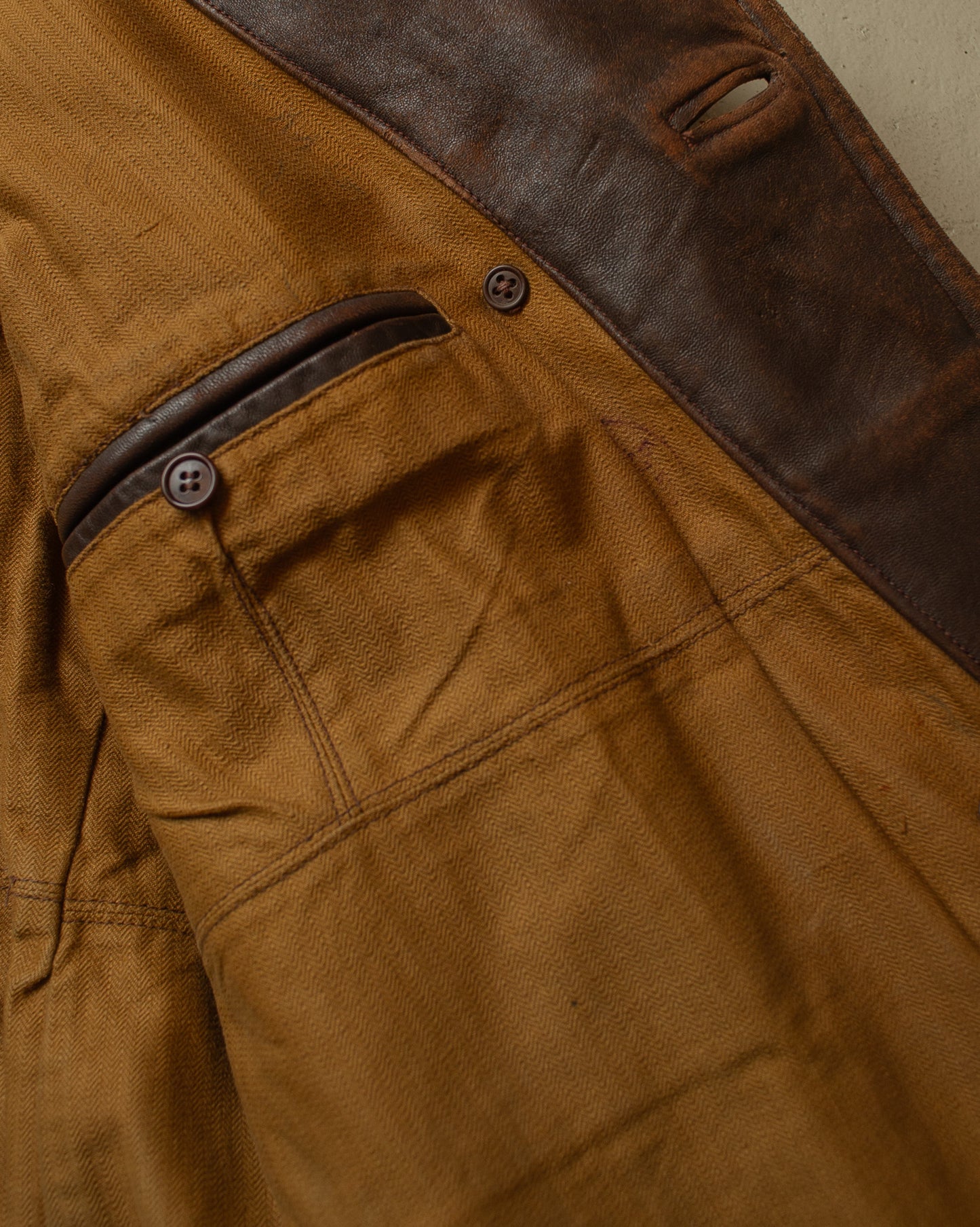 1930s German Leather Short Coat brown - M/L