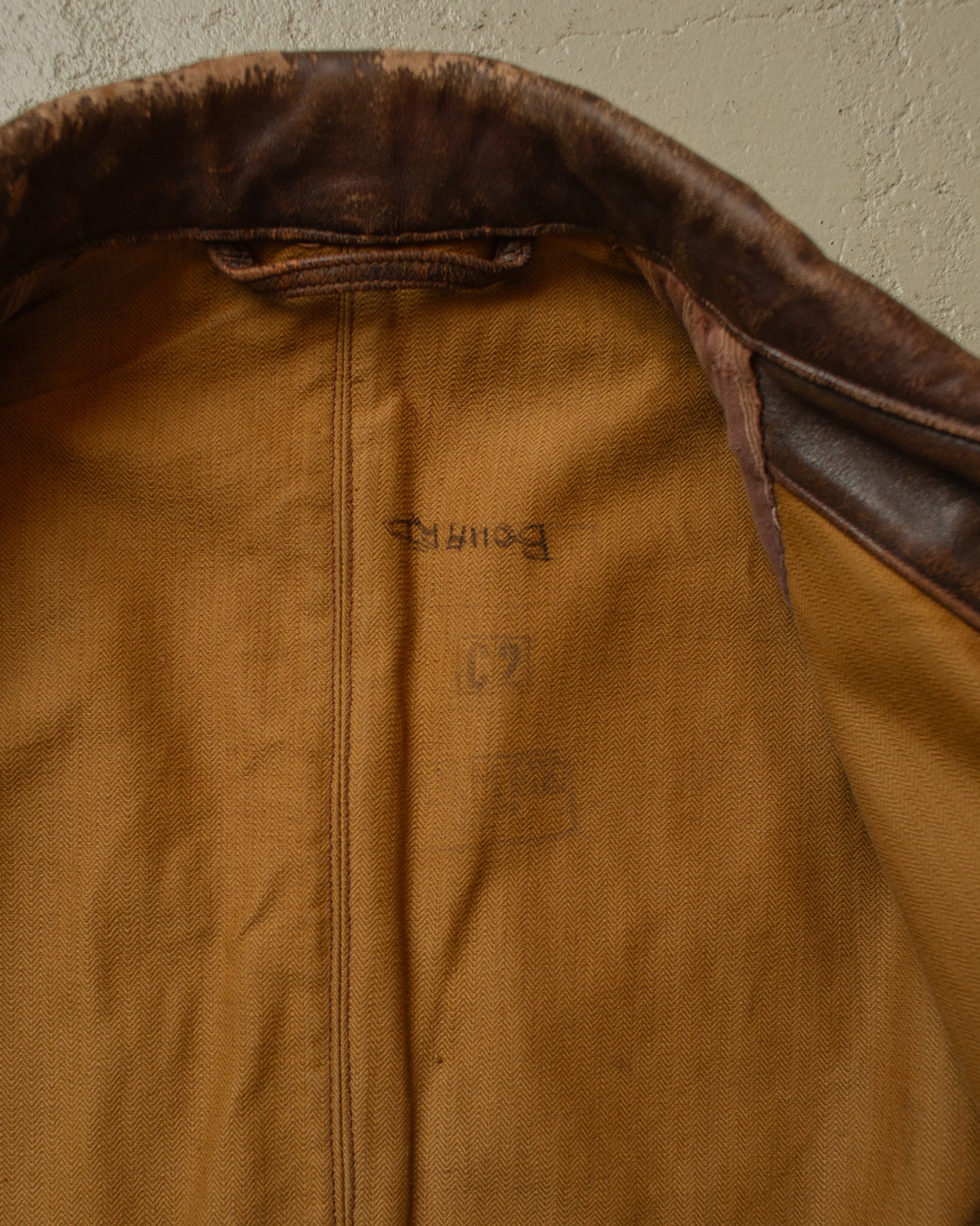 1930s German Leather Short Coat brown - M/L