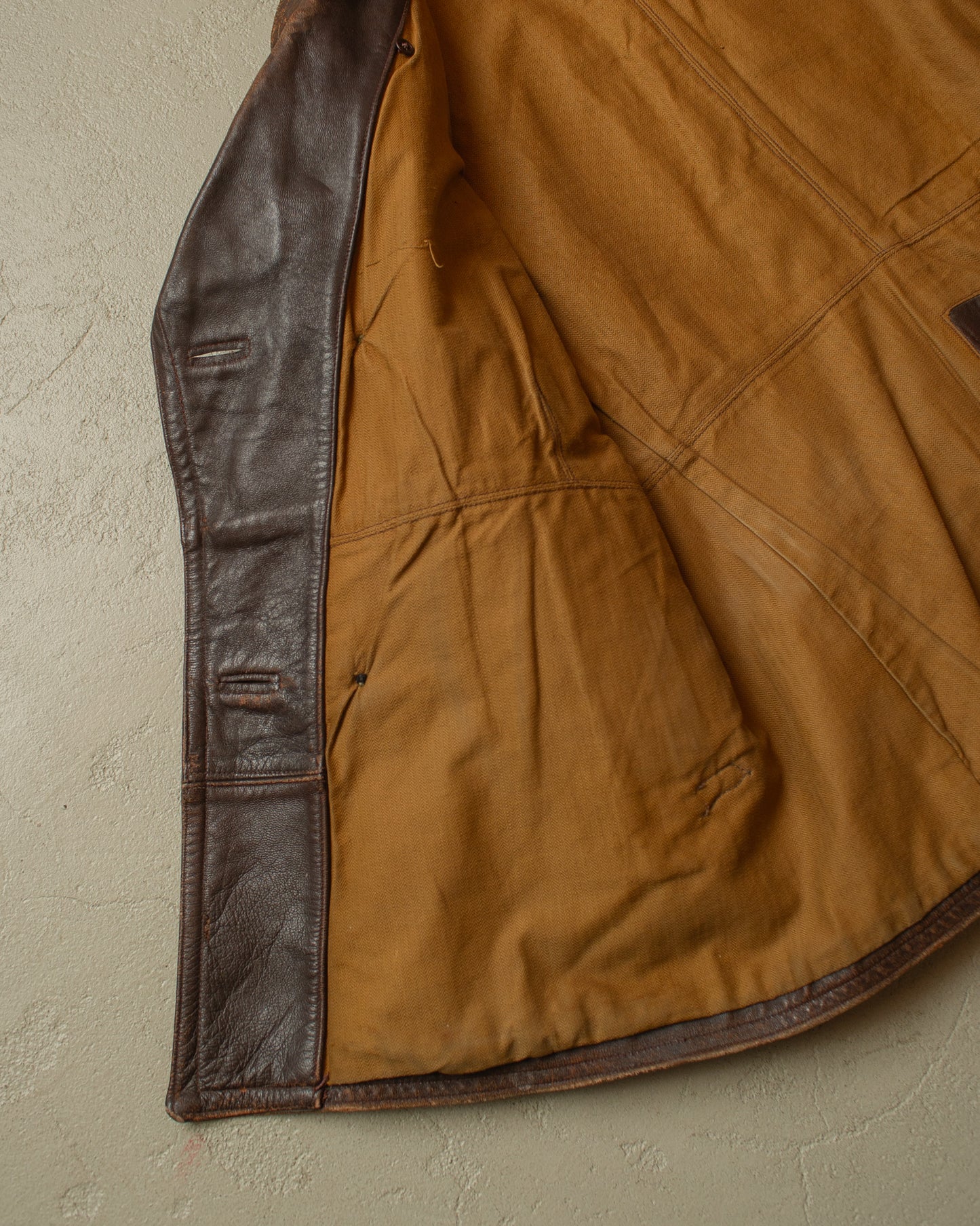 1930s German Leather Short Coat brown - M/L