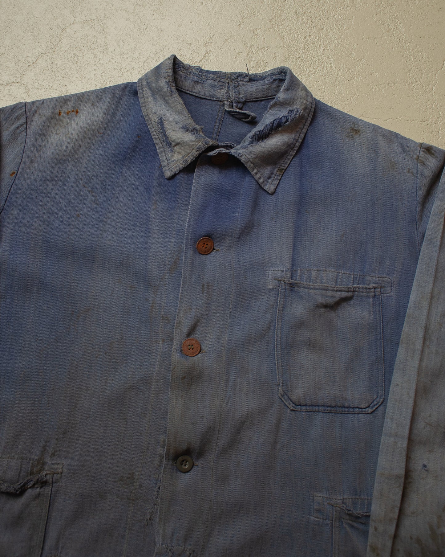 1950s repaired German Work Jacket blue - L