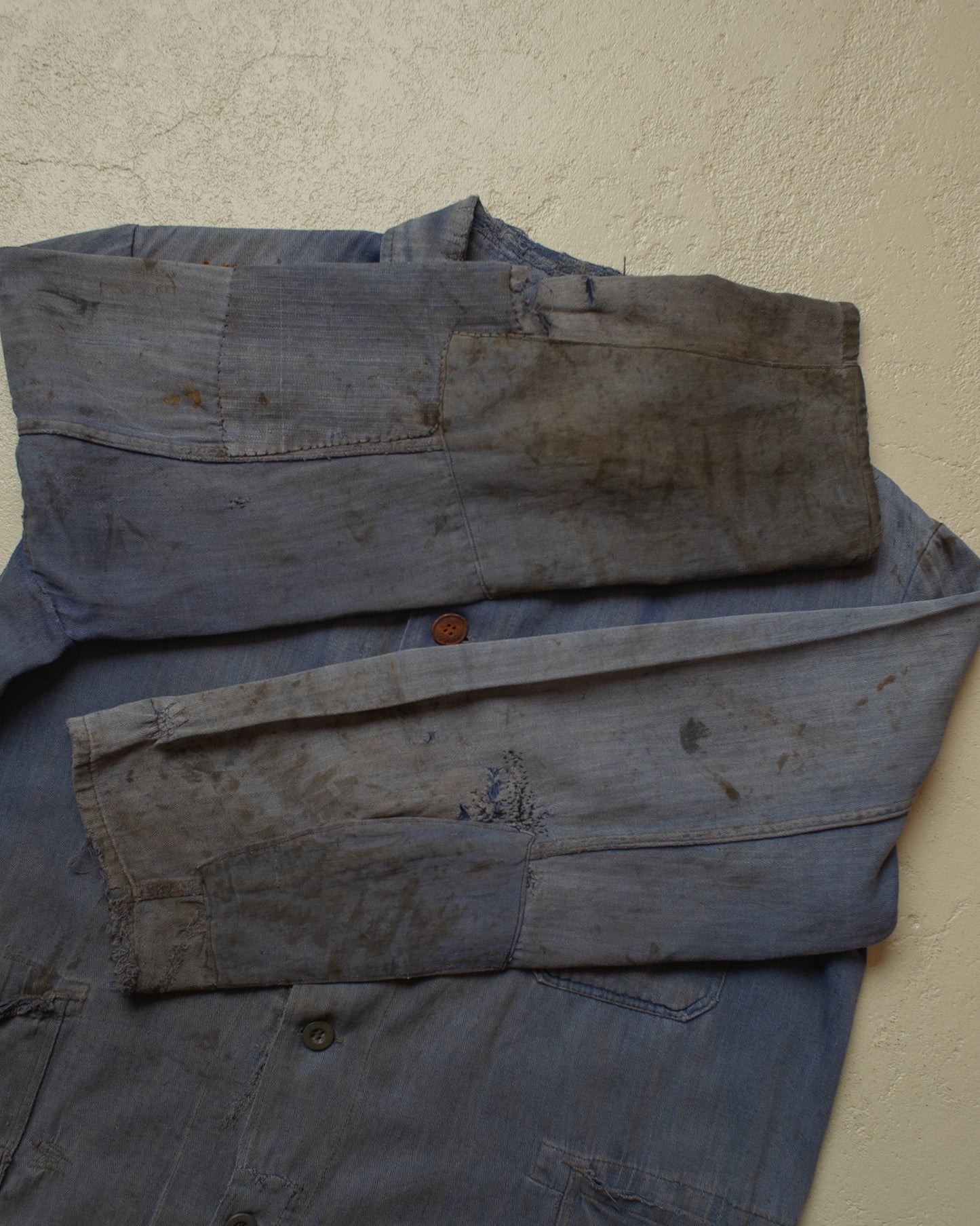 1950s repaired German Work Jacket blue - L