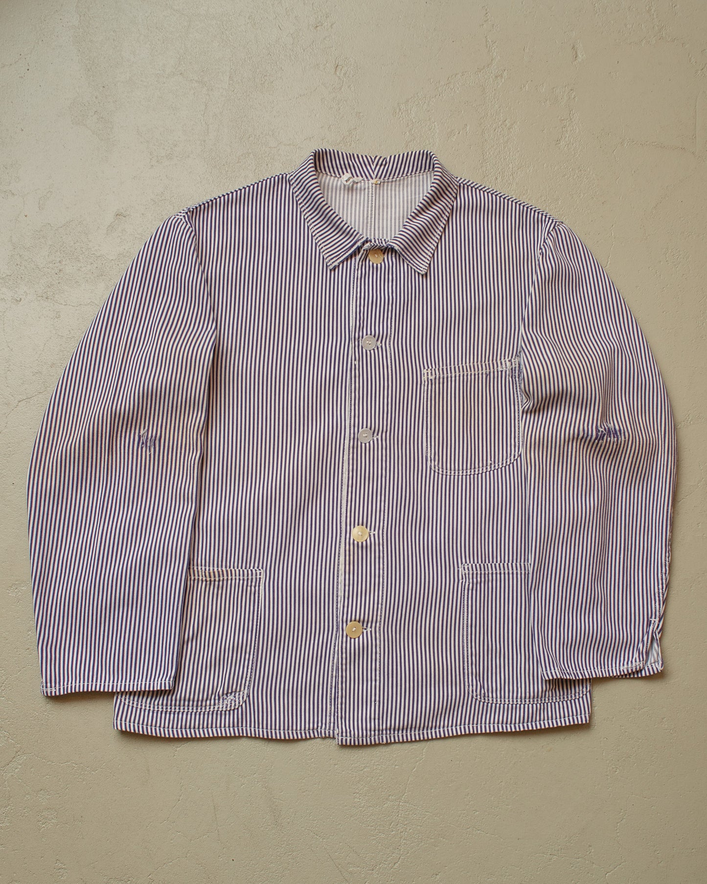 1950s German Greiff Butcher Work Jacket navyblue - XL/XXL