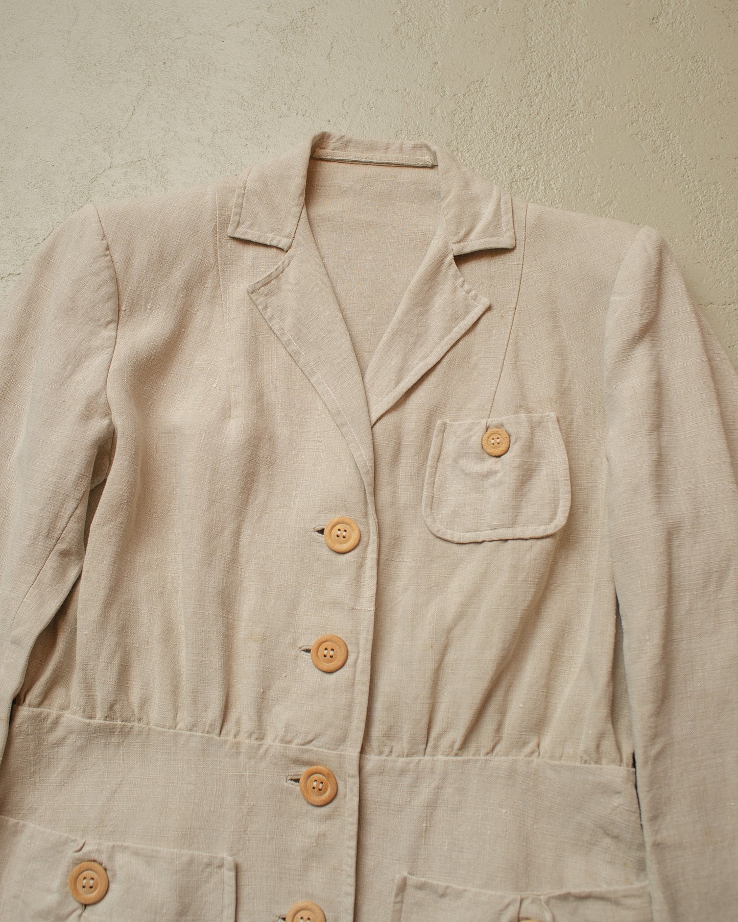 1920s Womens German Linen Sports Jacket creme - S/M