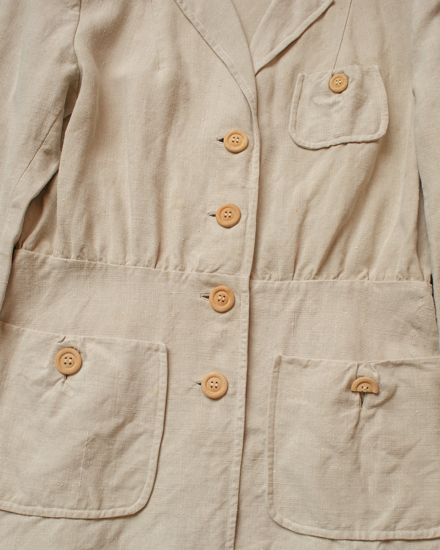 1920s Womens German Linen Sports Jacket creme - S/M