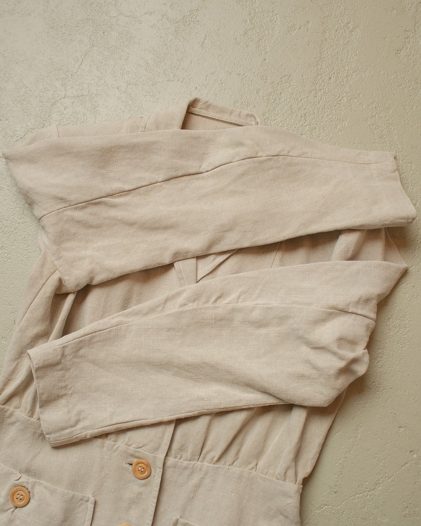 1920s Womens German Linen Sports Jacket creme - S/M