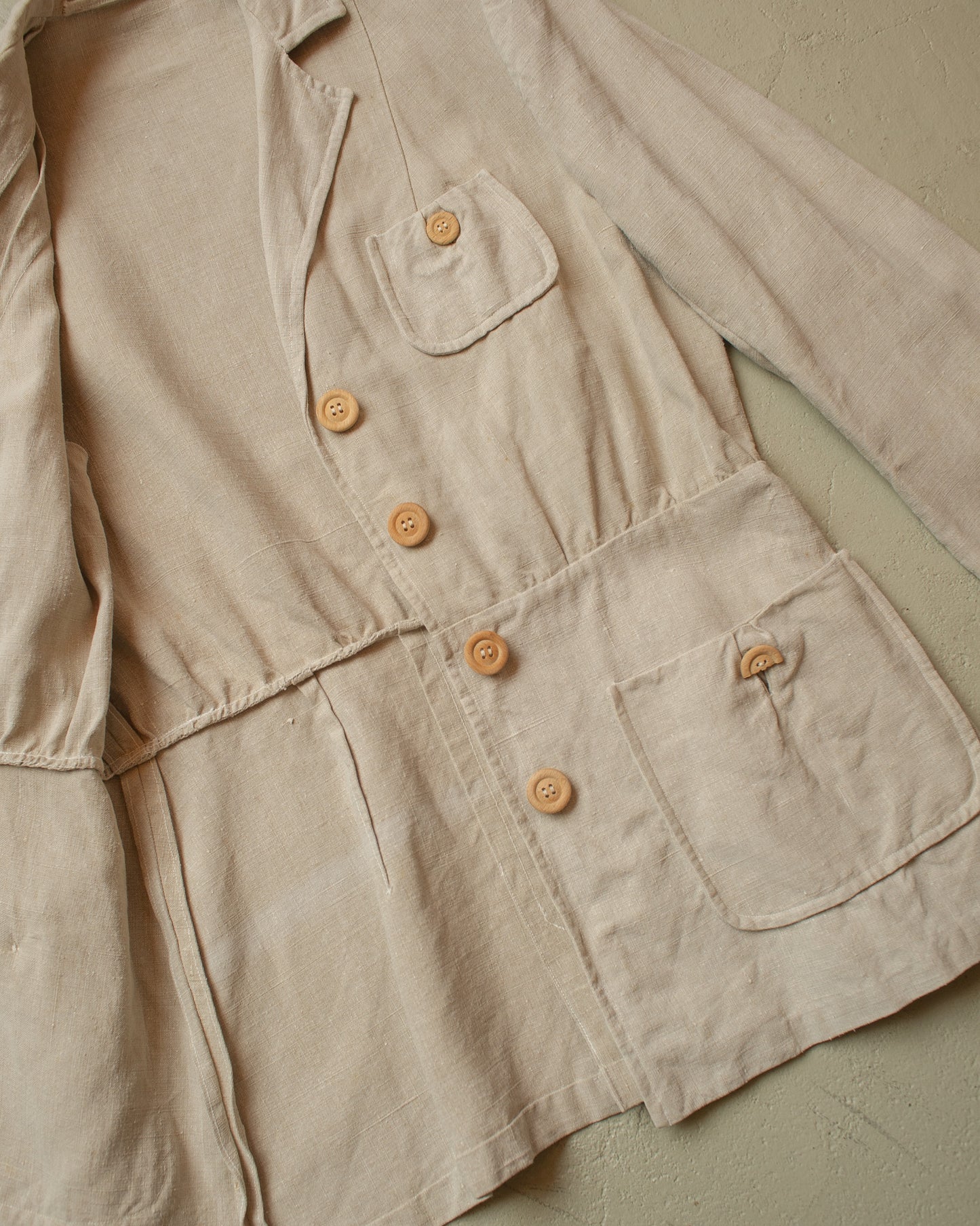 1920s Womens German Linen Sports Jacket creme - S/M