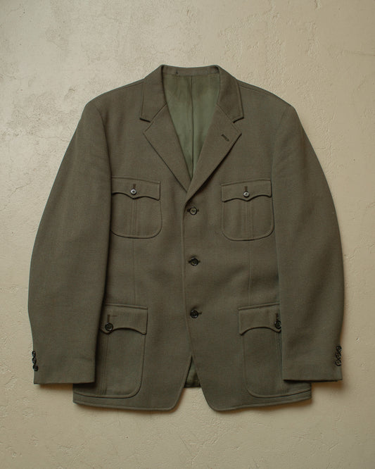 1940s German 4-Pocket Sports Suit Jacket green - L