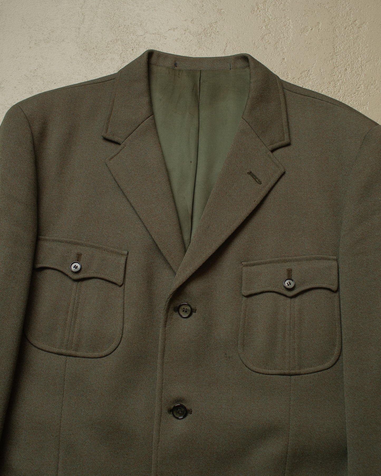 1940s German 4-Pocket Sports Suit Jacket green - L