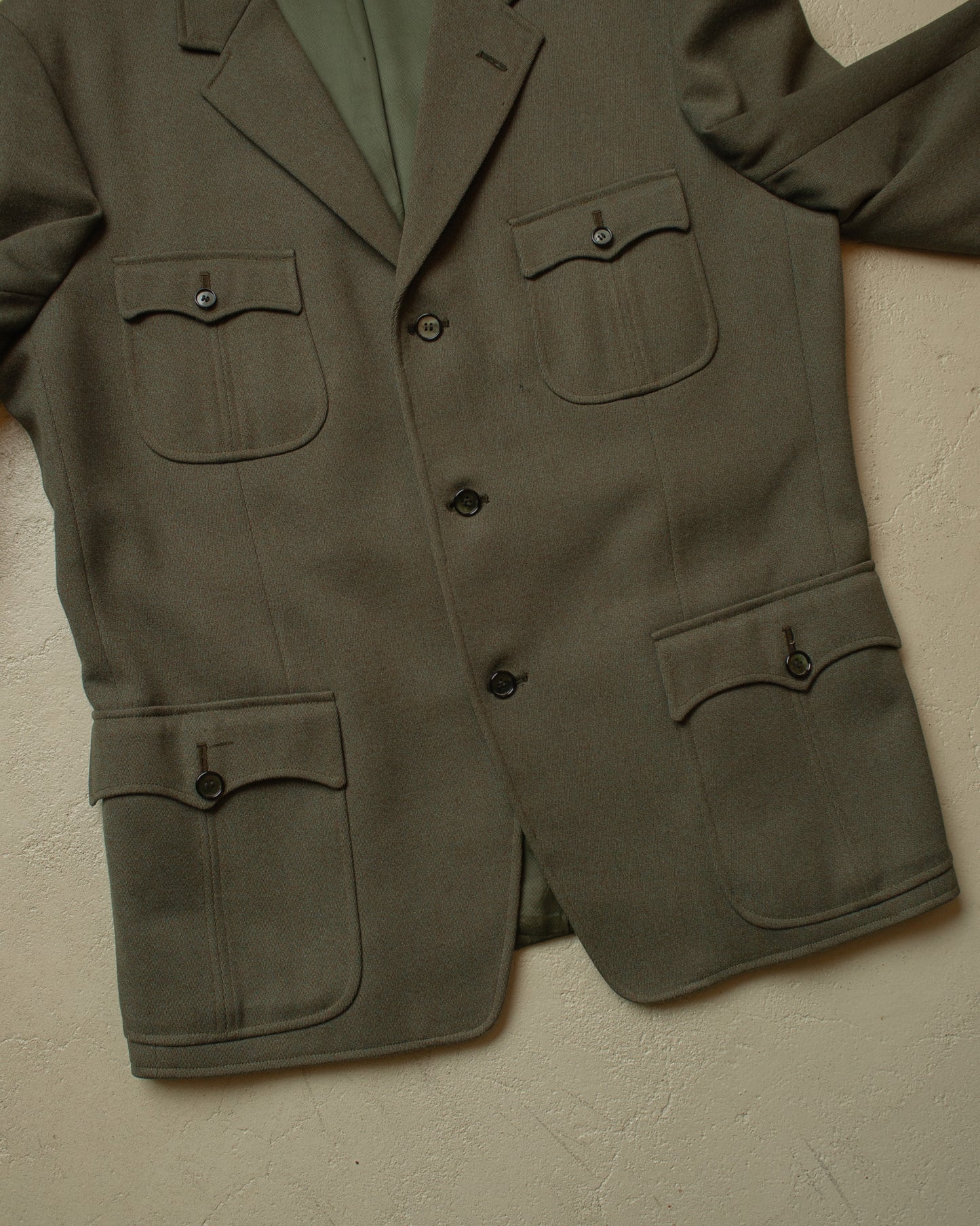 1940s German 4-Pocket Sports Suit Jacket green - L