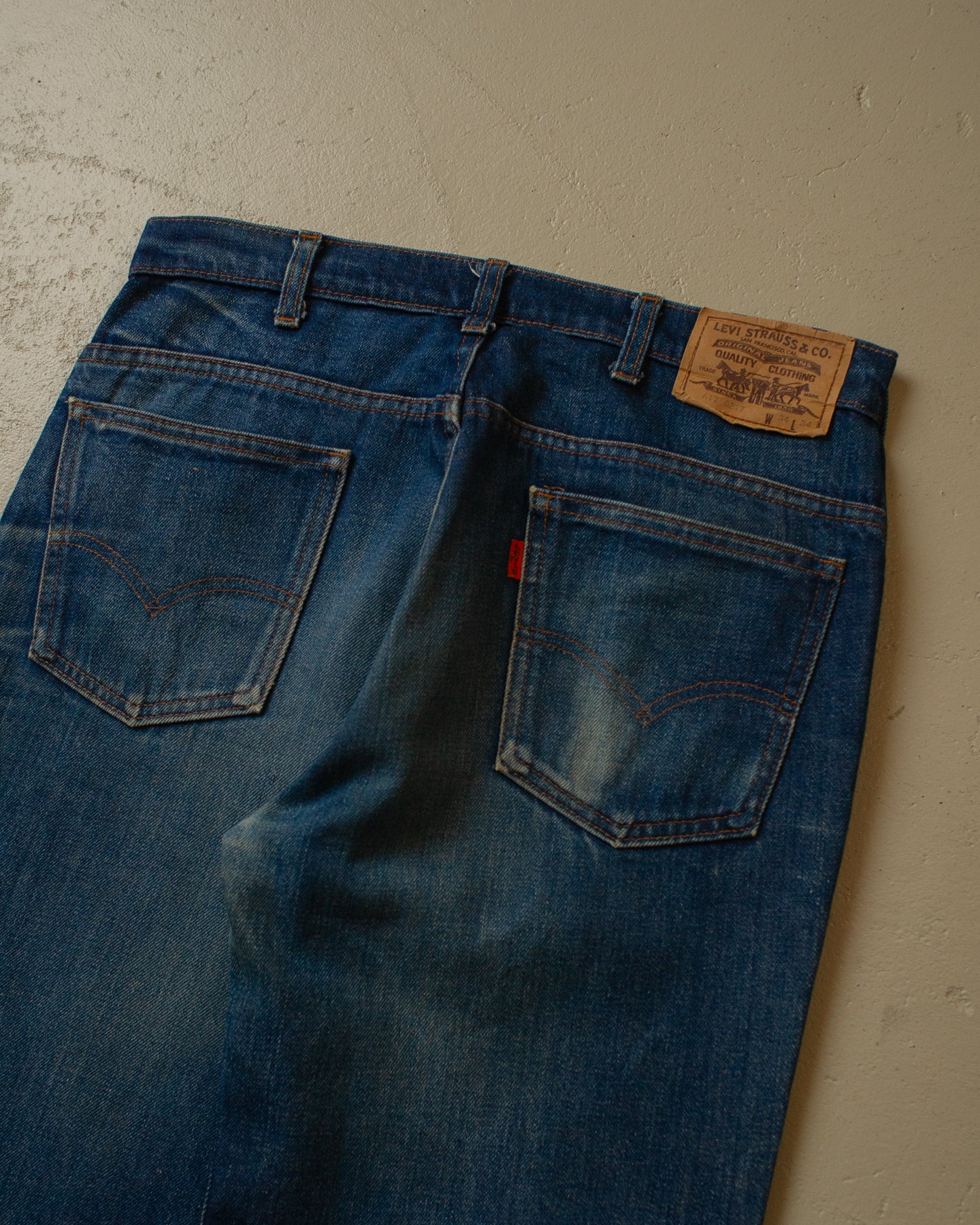 1980s Levi`s 617 Orange Tab Flared Jeans navyblue - 33x33