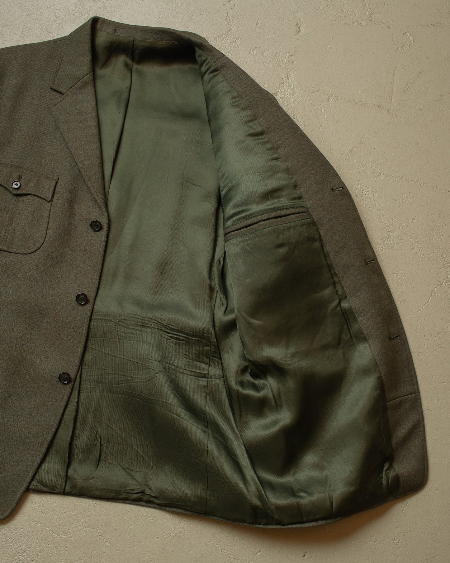 1940s German 4-Pocket Sports Suit Jacket green - L