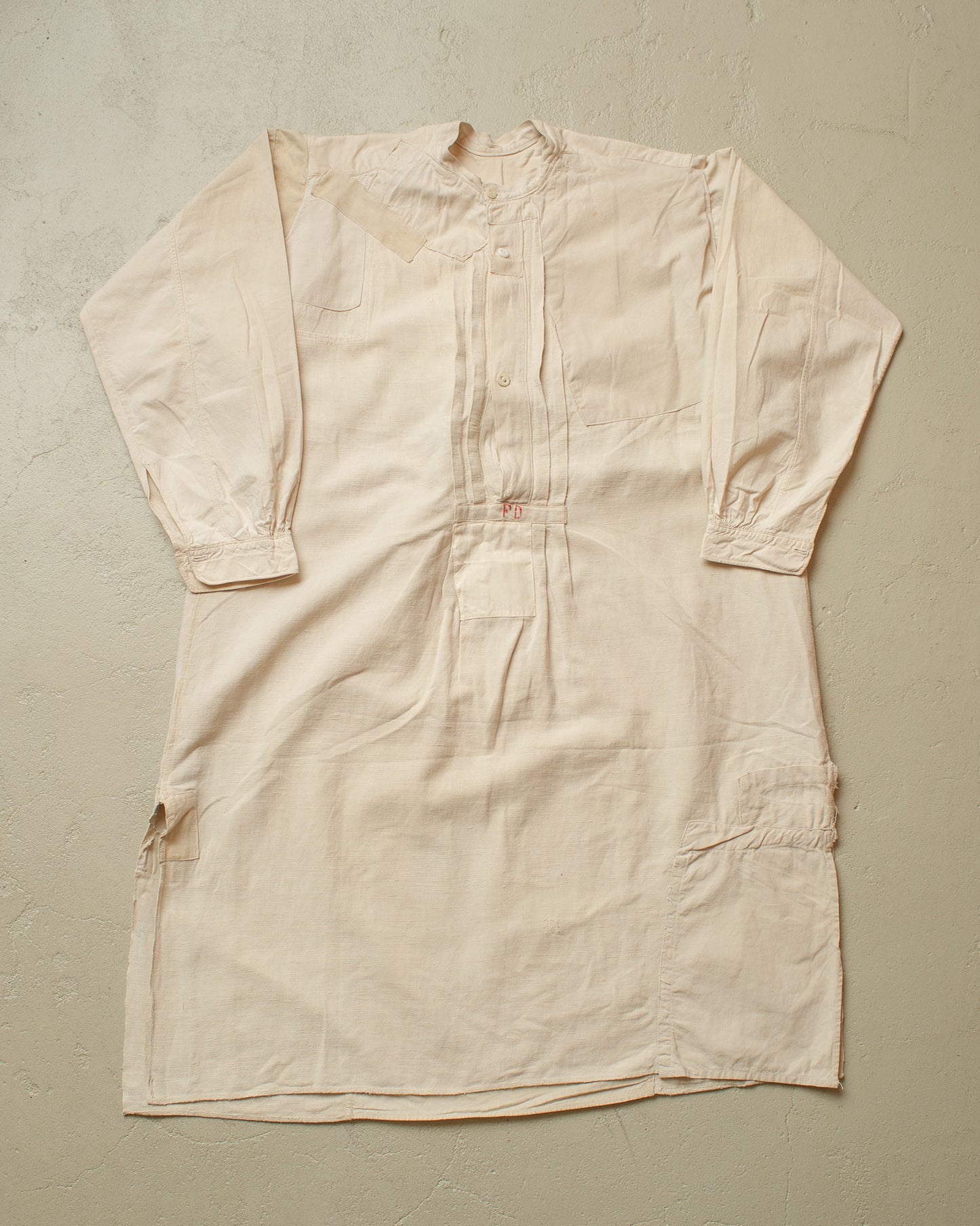 1900/10s repaired German Linen Undershirt creme - S