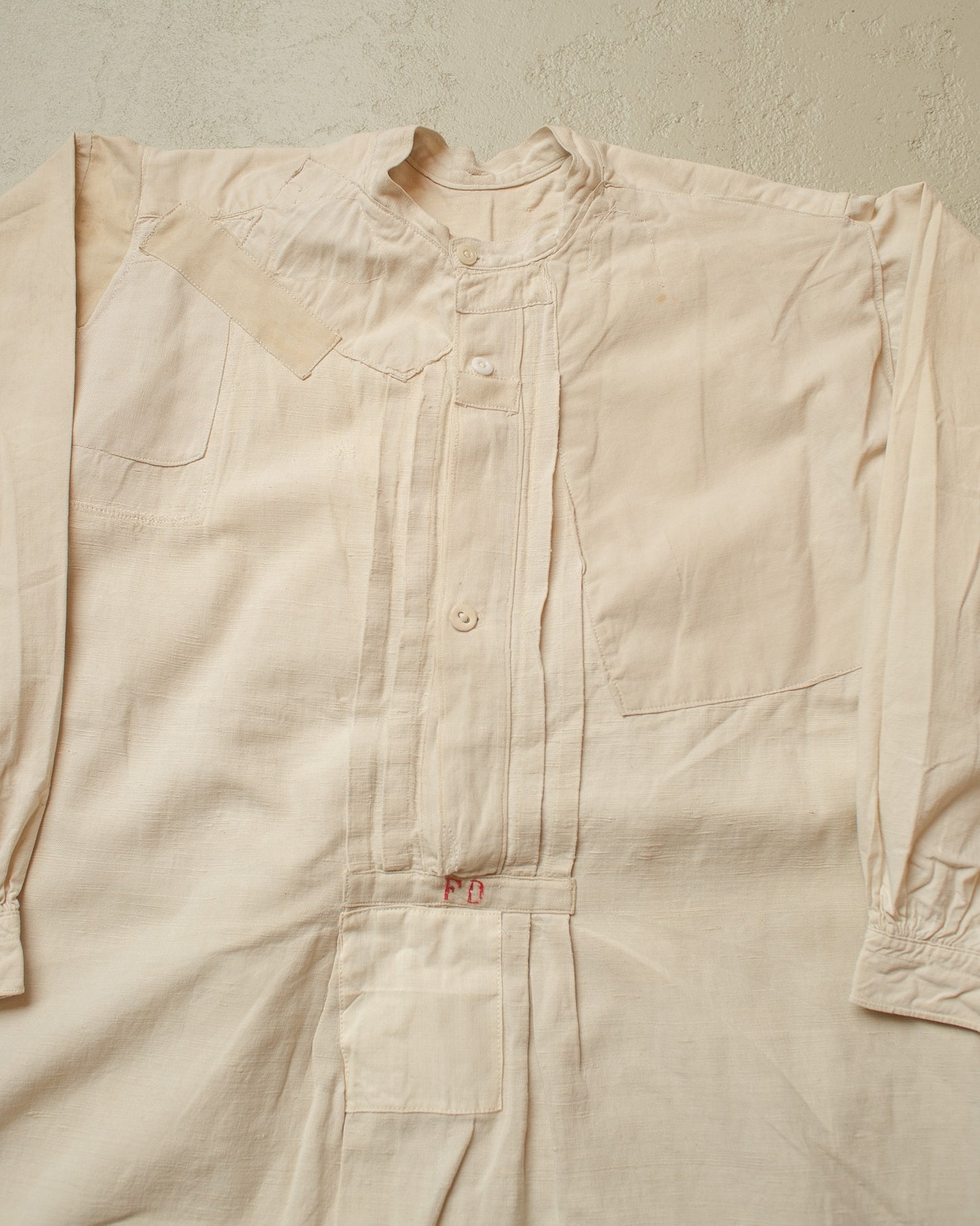 1900/10s repaired German Linen Undershirt creme - S