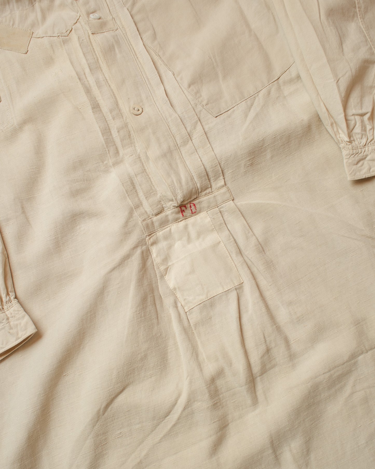 1900/10s repaired German Linen Undershirt creme - S