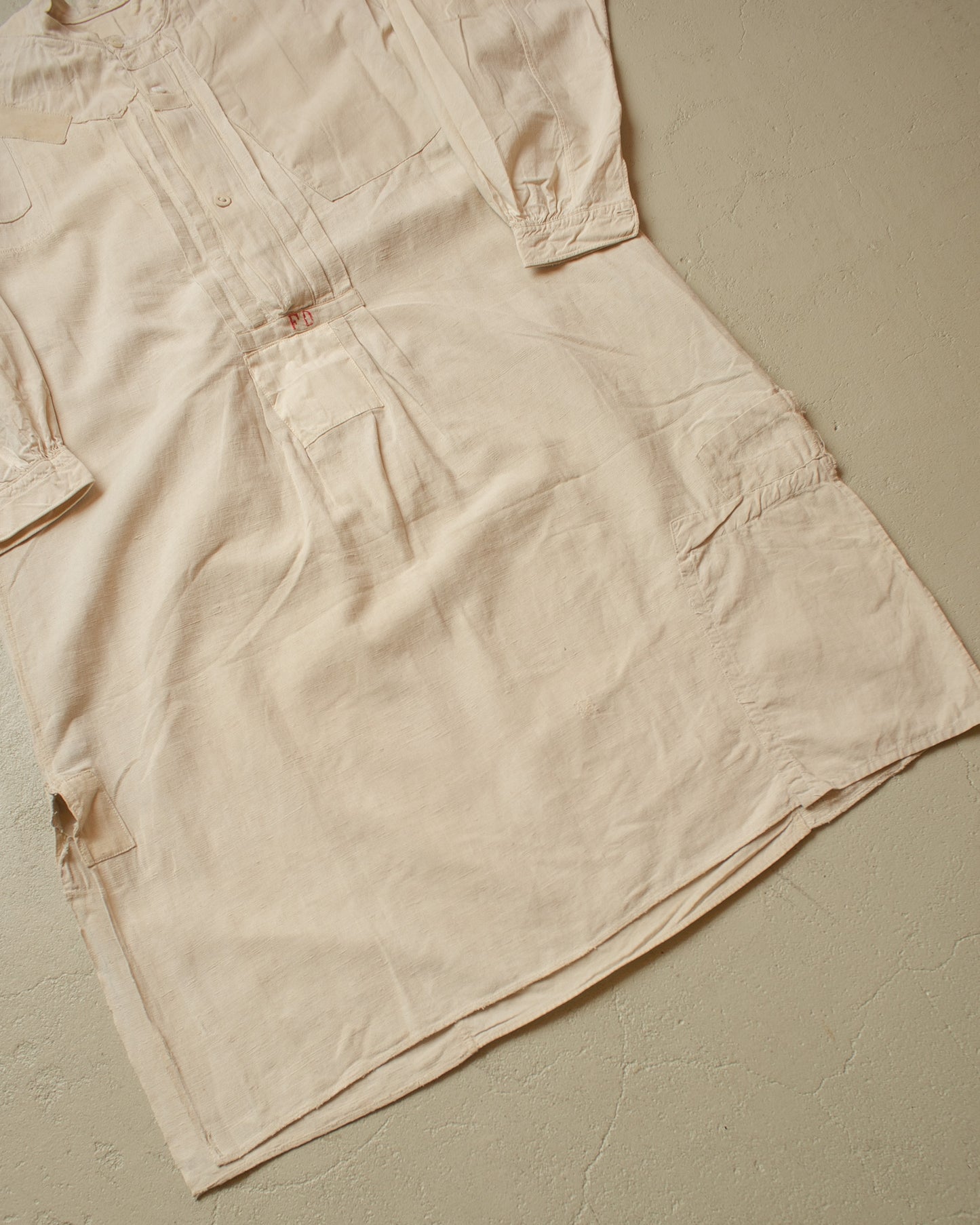 1900/10s repaired German Linen Undershirt creme - S