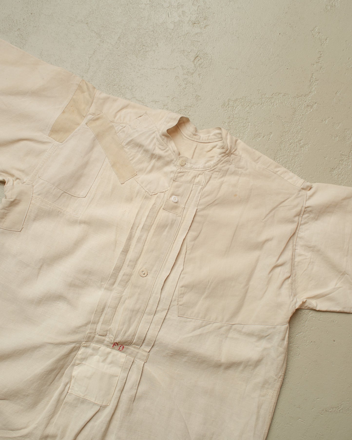 1900/10s repaired German Linen Undershirt creme - S